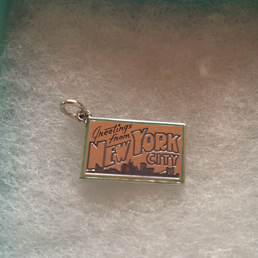Tiffany & Co. NYC Postcard Charm in silver